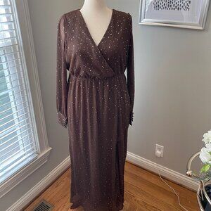 Brown Sparkly Sequined Party Dress - XL